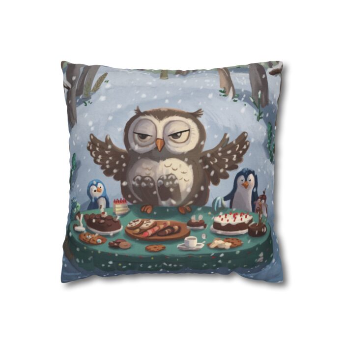 Winter Woodland Feast Spun Polyester Square Pillowcase