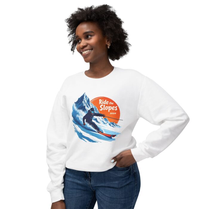 Ride the slopes Unisex Lightweight Crewneck Sweatshirt - Image 3