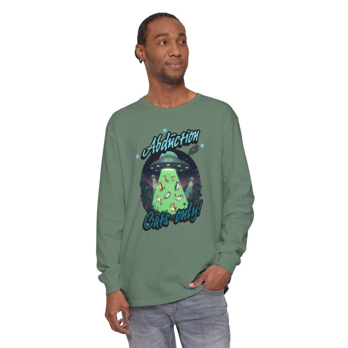 Abduction cats only! Unisex Garment-dyed Long Sleeve T-Shirt - Image 43
