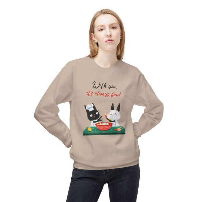 With you it's always fun Unisex Midweight Softstyle Fleece Crewneck Sweatshirt - Image 3