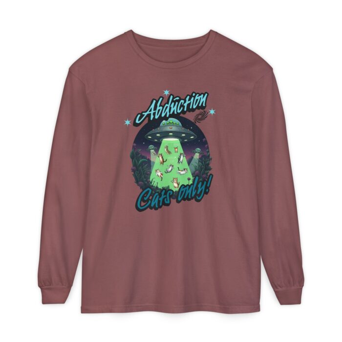 Abduction cats only! Unisex Garment-dyed Long Sleeve T-Shirt - Image 9