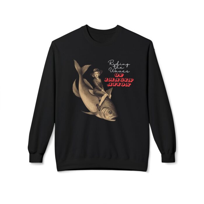 "Riding the Waves of Imagination" Unisex Midweight Softstyle Fleece Crewneck Sweatshirt - Image 5