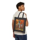 Autumn Gathering at Bear's Door Cotton Canvas Tote Bag