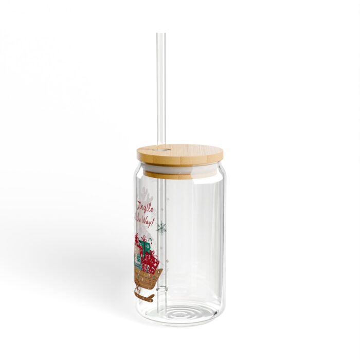 The Gingerbread Man's Love for Sleds Sipper Glass, 16oz - Image 4
