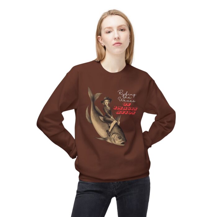 "Riding the Waves of Imagination" Unisex Midweight Softstyle Fleece Crewneck Sweatshirt - Image 3