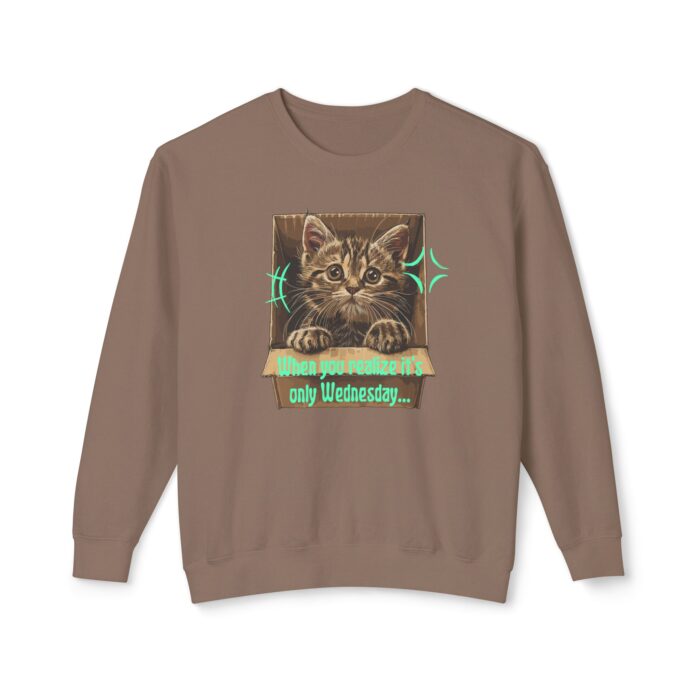 When you realize it's only Wednesday! Unisex Lightweight Crewneck Sweatshirt - Image 9