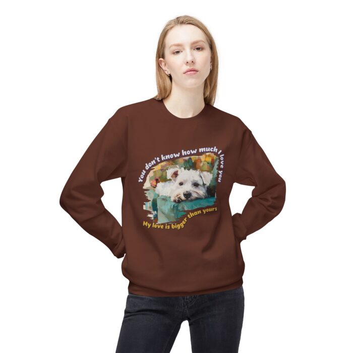 My love is bigger than yours Unisex Midweight Softstyle Fleece Crewneck Sweatshirt - Image 7