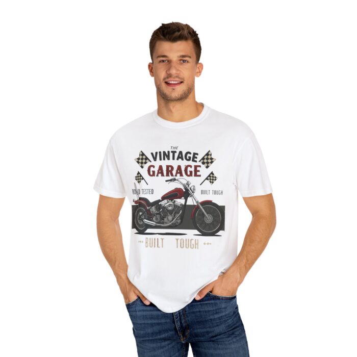 Vintage Garage Motorcycle T-Shirt - Road Tested & Built Tough for Bikers - Image 4