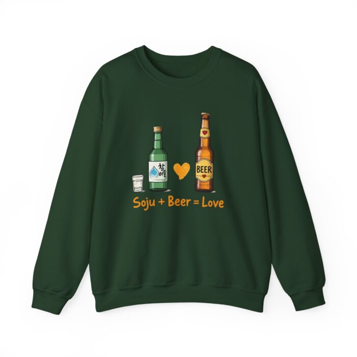 Soju + Beer = Love Unisex Heavy Blend™ Crewneck Sweatshirt - Image 25