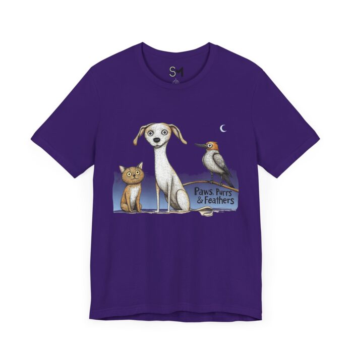 Paws purrs and feathers Unisex Jersey Short Sleeve Tee - Image 23