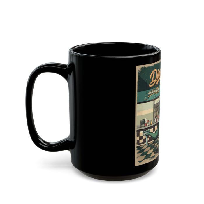 Dino’s Retro Grill Black Mug (11oz, 15oz) - Image 7