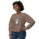 Quirky Owl's Message Unisex Lightweight Crewneck Sweatshirt