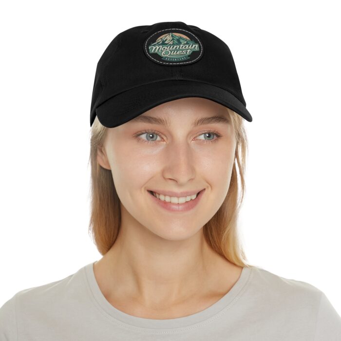 Where Mountains Meet Your Spirit Dad Hat with Leather Patch (Round) - Image 8