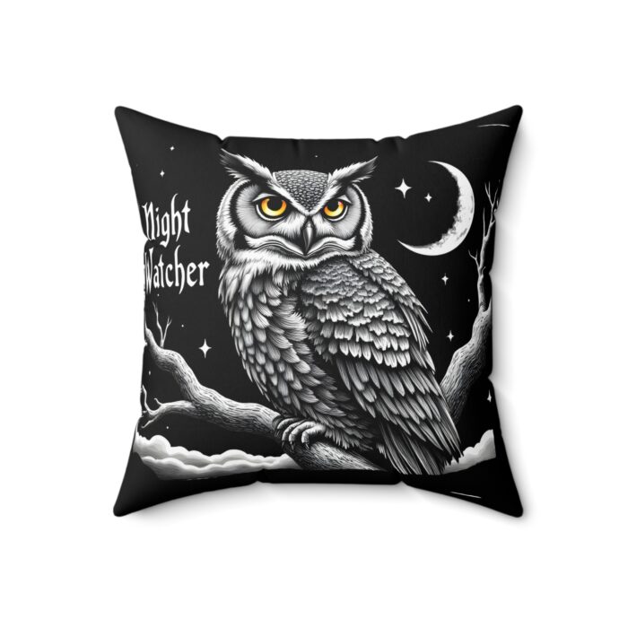 Night watcher Spun Polyester Square Pillow - Image 8