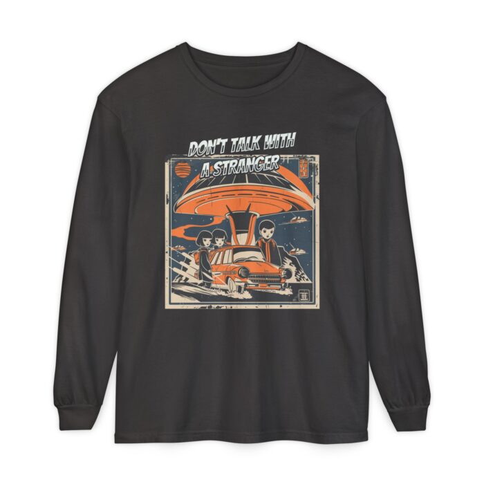 Don't Talk with a Stranger Unisex Garment-dyed Long Sleeve T-Shirt - Image 9