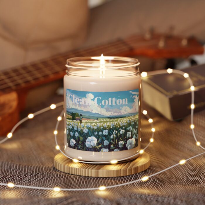 Clean cotton Scented Soy Candle, 9oz - Image 3