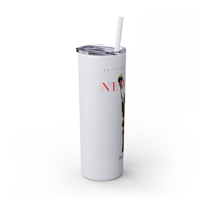 New York Glitter Skinny Tumbler with Straw, 20oz - Image 6