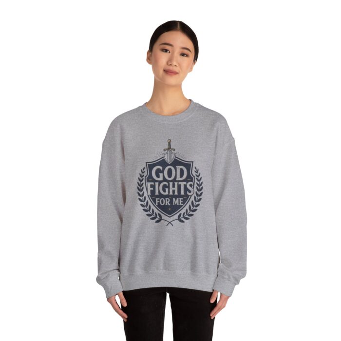 God fights for me Unisex Heavy Blend™ Crewneck Sweatshirt - Image 4