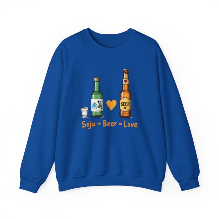 Soju + Beer = Love Unisex Heavy Blend™ Crewneck Sweatshirt - Image 45