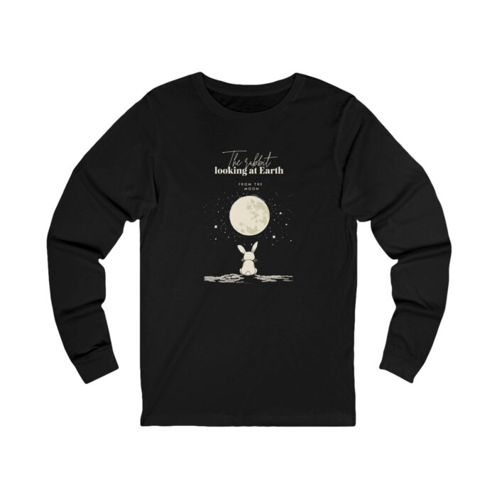 The rabbit looking at Earth from the moon Unisex Jersey Long Sleeve Tee