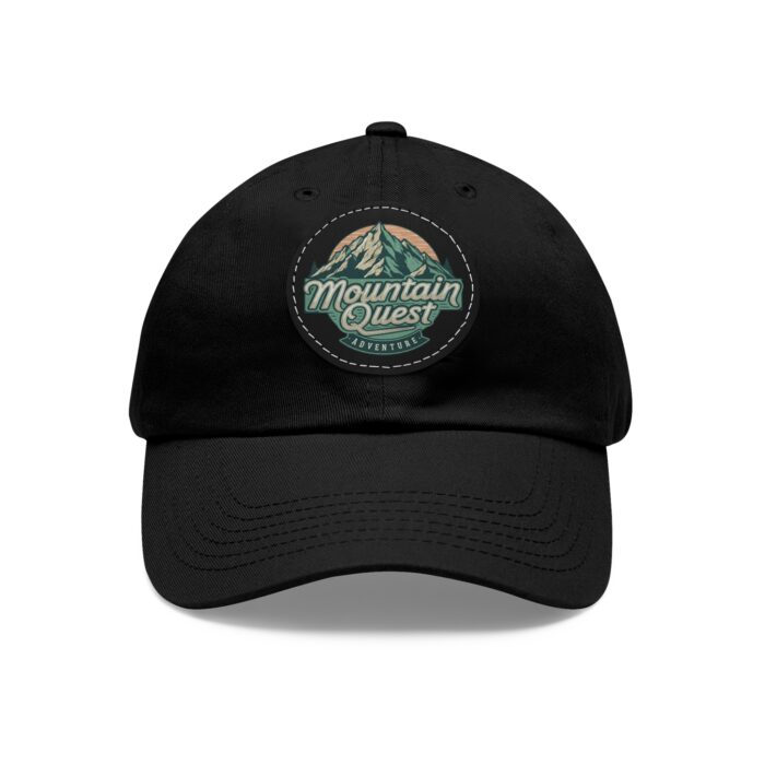 Where Mountains Meet Your Spirit Dad Hat with Leather Patch (Round) - Image 5