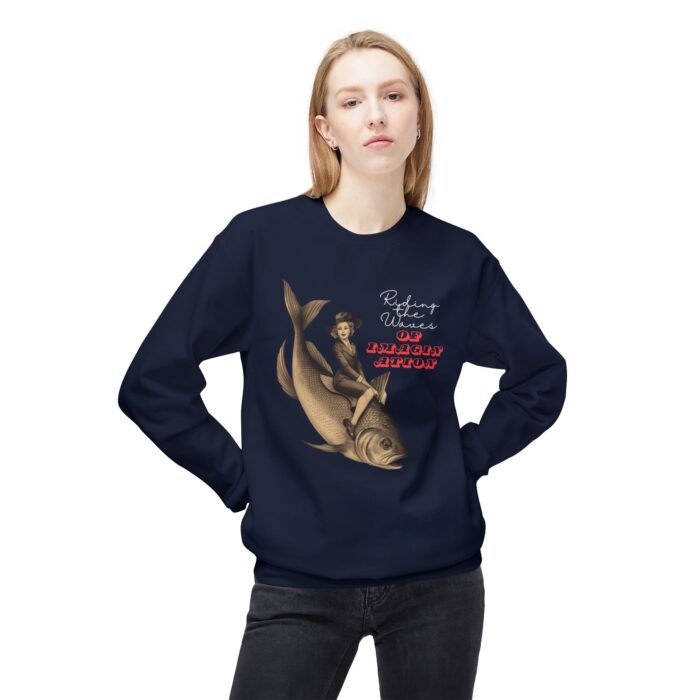 "Riding the Waves of Imagination" Unisex Midweight Softstyle Fleece Crewneck Sweatshirt - Image 31