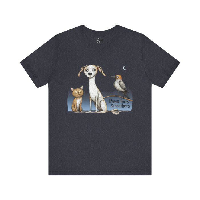 Paws purrs and feathers Unisex Jersey Short Sleeve Tee - Image 9