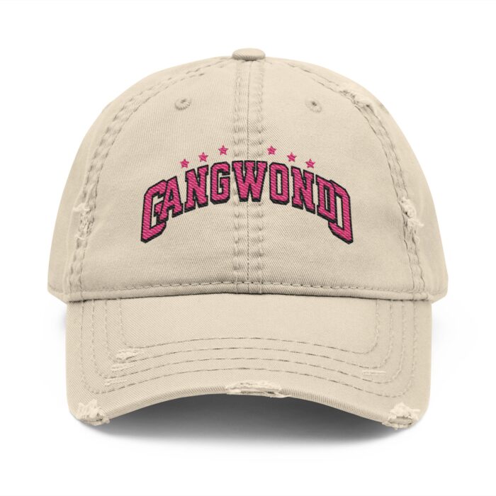 Korea Gangwondo Distressed Dad Hat with Embroidery - Image 5