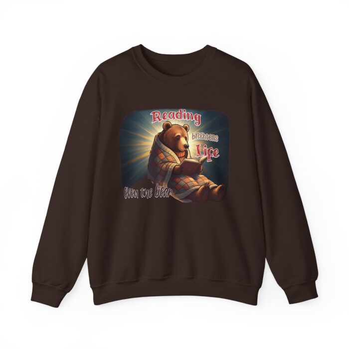 Reading brightens life, even the bear Unisex Heavy Blend™ Crewneck Sweatshirt - Image 5