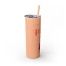 Paris Glitter Skinny Tumbler with Straw, 20oz