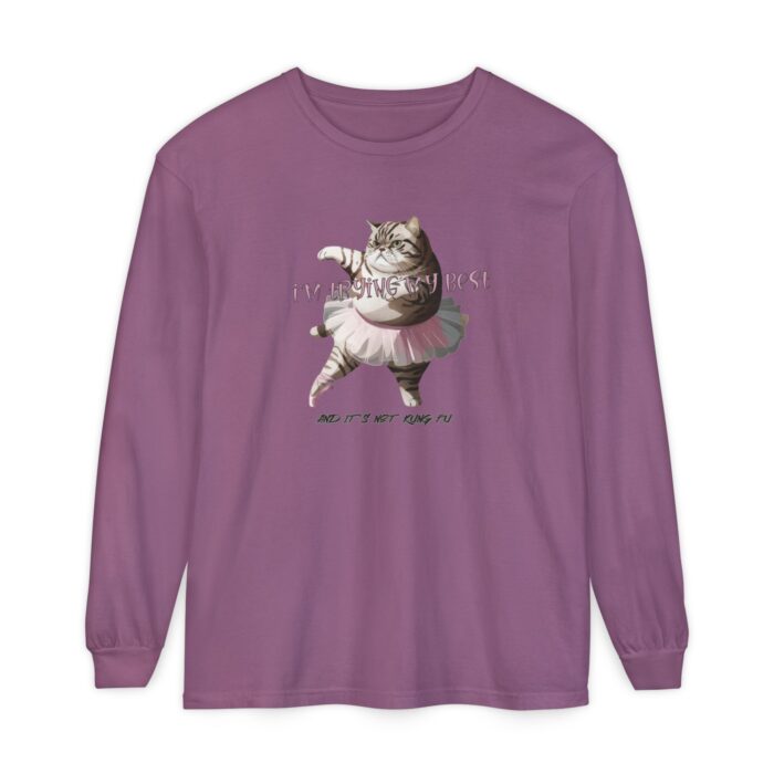 It's not kung fu Unisex Garment-dyed Long Sleeve T-Shirt - Image 29