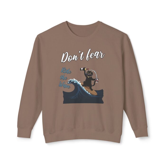 Ride with wave Unisex Lightweight Crewneck Sweatshirt - Image 5