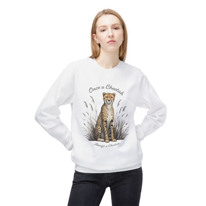 Always a cheetah Unisex Midweight Softstyle Fleece Crewneck Sweatshirt - Image 3