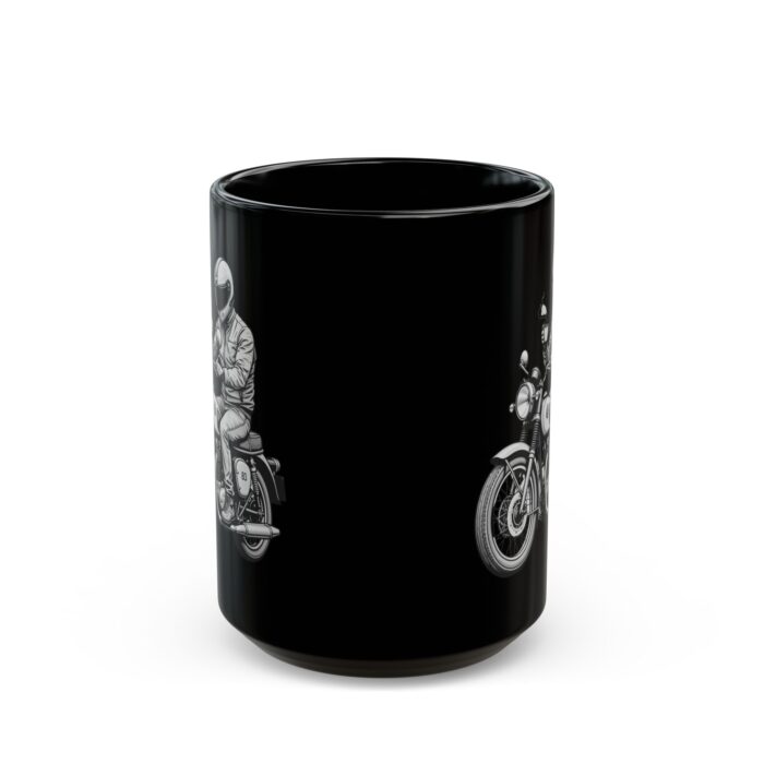 Motorcycle Rider with Coffee Black Mug (11oz, 15oz) - Image 5