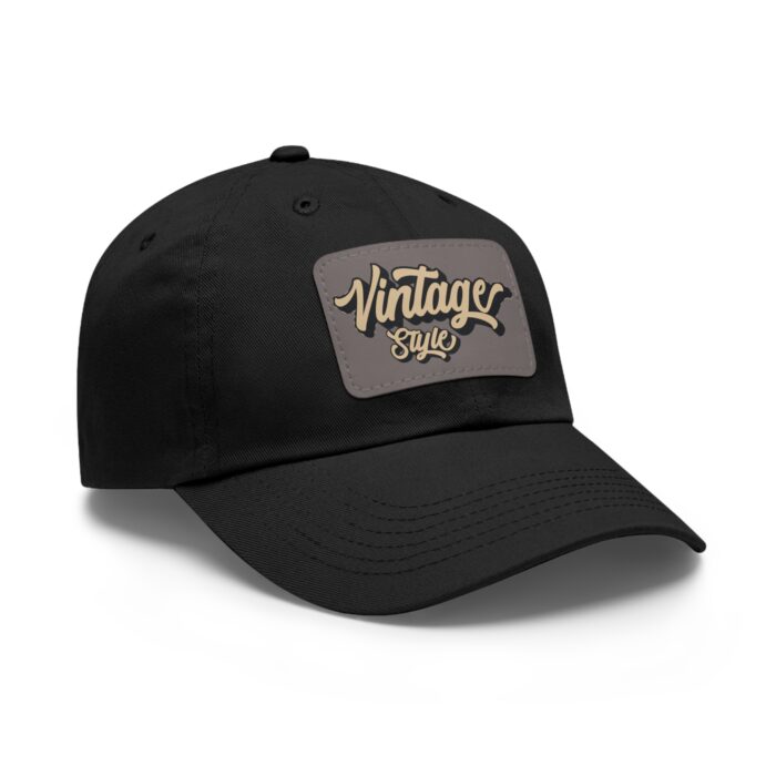 Vintage style Hat with Leather Patch (Rectangle) - Image 2