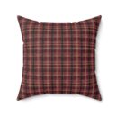 Red hues plaid Spun Polyester Square Pillow