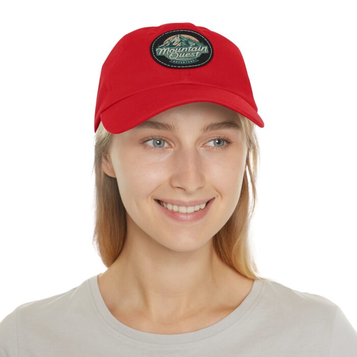 Where Mountains Meet Your Spirit Dad Hat with Leather Patch (Round) - Image 4