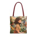 Girl and Flower Shop Tote Bag (AOP)