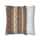 Warm Nordic Knit  Faux Suede Square Pillowcase