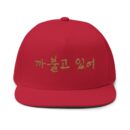 You're being silly Embroidery Flat Bill Cap - Stylish Korean Quote Design