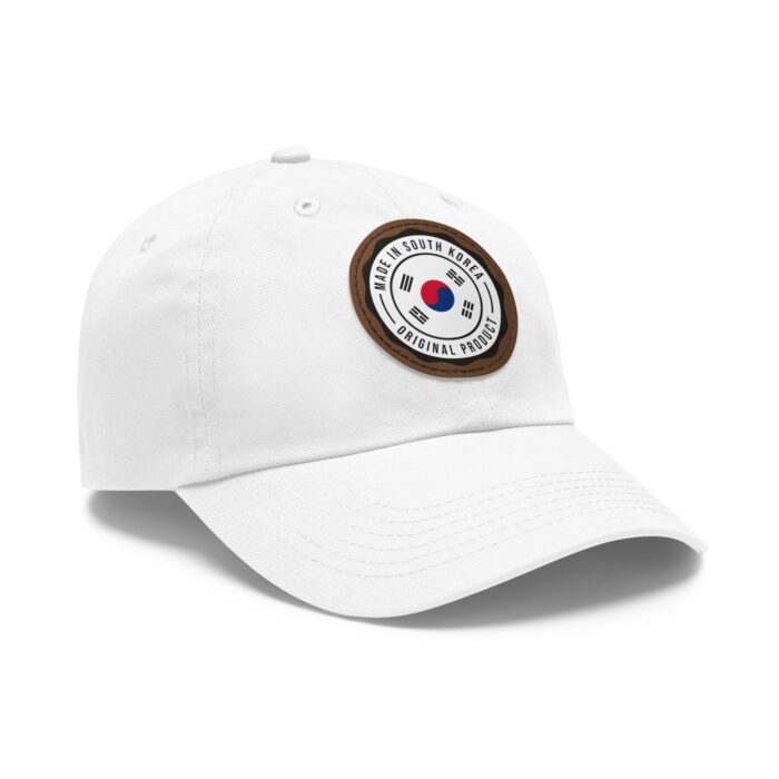 Made in South Korea Hat with Leather Patch (Round) - Image 6