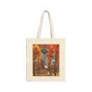 Autumn Gathering at Bear's Door Cotton Canvas Tote Bag