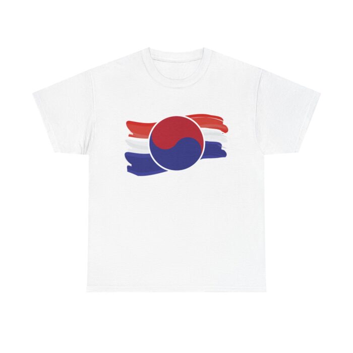 "meta_description": "Unisex Heavy Cotton Tee inspired by the Korean flag. Ethically sourced, stylish comfort for any celebration.",