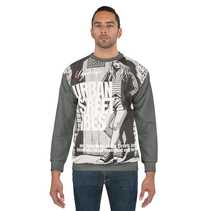 Urban street vibes Unisex Sweatshirt (AOP) - Image 3