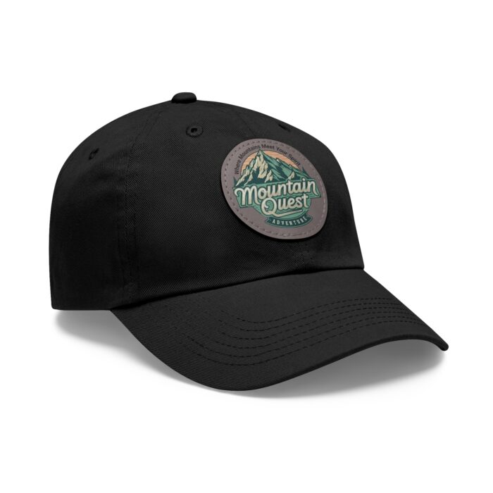 Where Mountains Meet Your Spirit Dad Hat with Leather Patch (Round) - Image 10