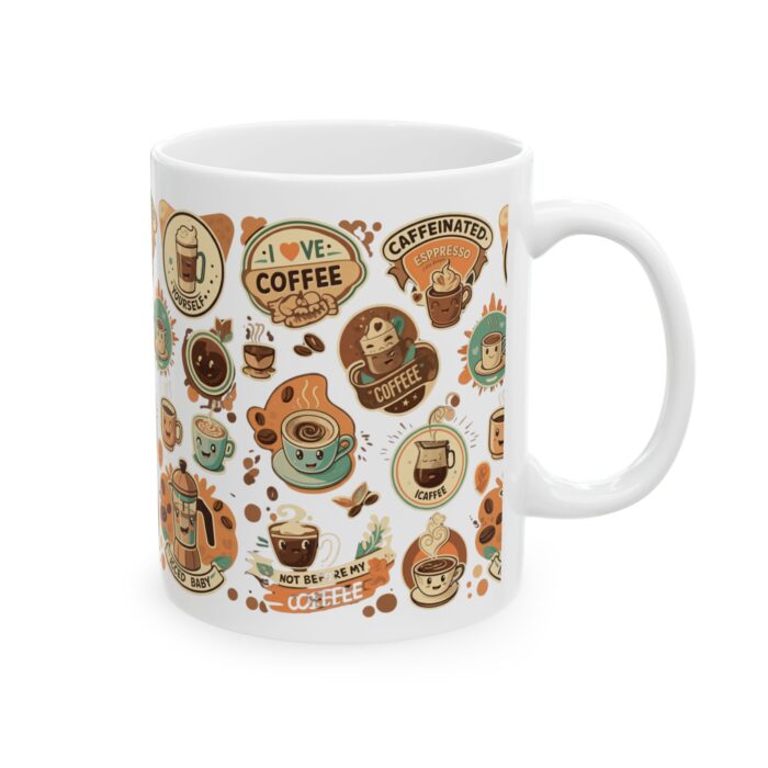 Coffee Stickers Ceramic Mug, (11oz, 15oz) - Image 4