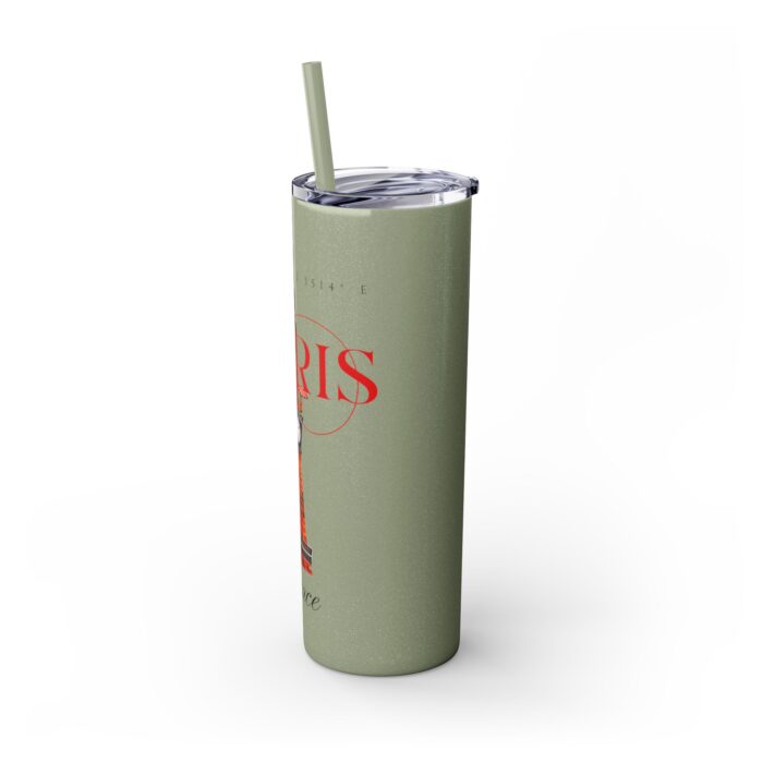 Paris Glitter Skinny Tumbler with Straw, 20oz - Image 8