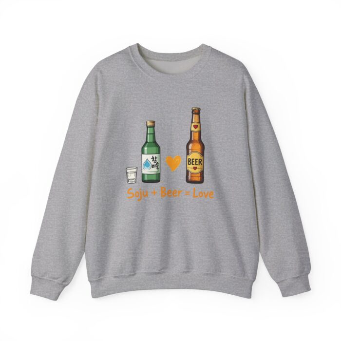 Soju + Beer = Love Unisex Heavy Blend™ Crewneck Sweatshirt - Image 13