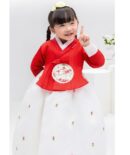 금동이한복 Red Tulip Hanbok AW228