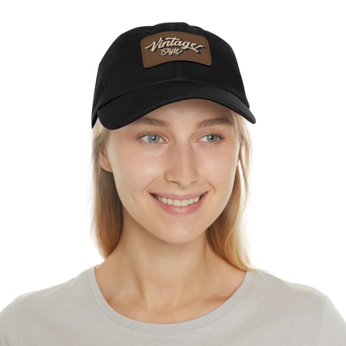 Vintage style Hat with Leather Patch (Rectangle) - Image 12